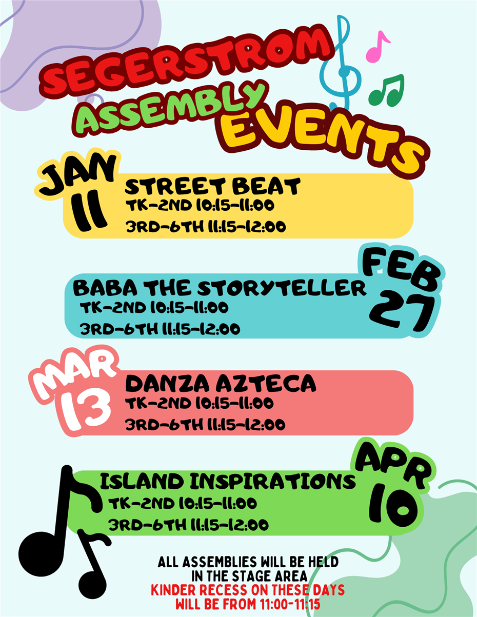 Assembly Schedule Assembly Schedule